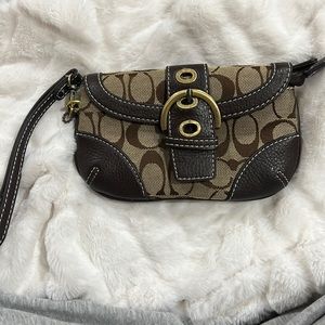 Coach Signature Canvas Buckle Wristlet